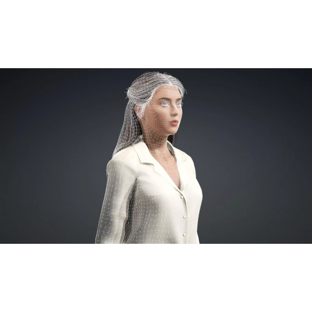 Beautiful Woman Character 3D Model – Rigged Game Asset, FBX - View 19