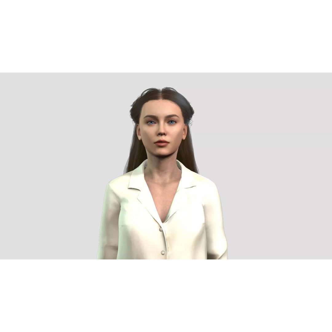 Beautiful Woman Character 3D Model – Rigged Game Asset, FBX - View 2