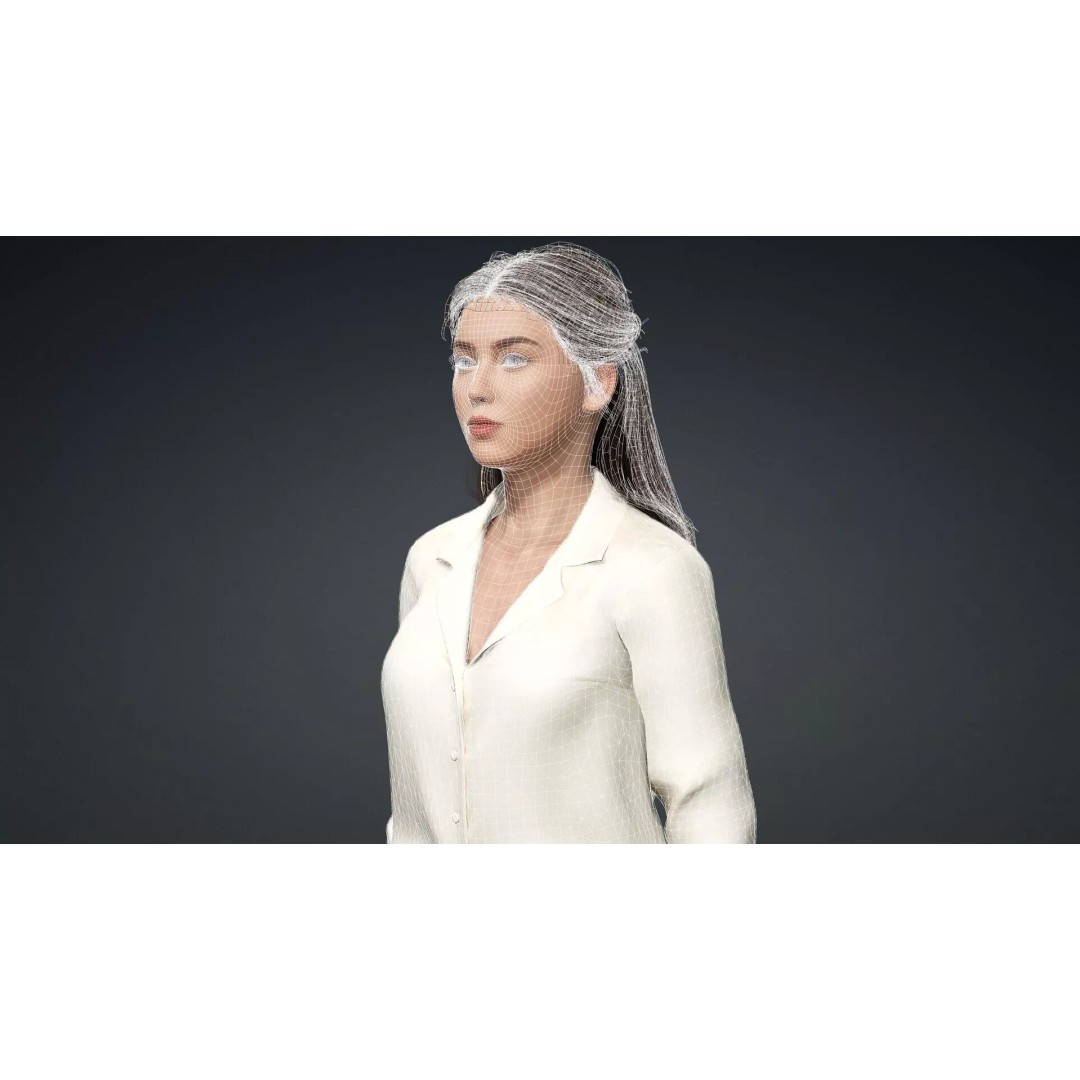 Beautiful Woman Character 3D Model – Rigged Game Asset, FBX - View 20