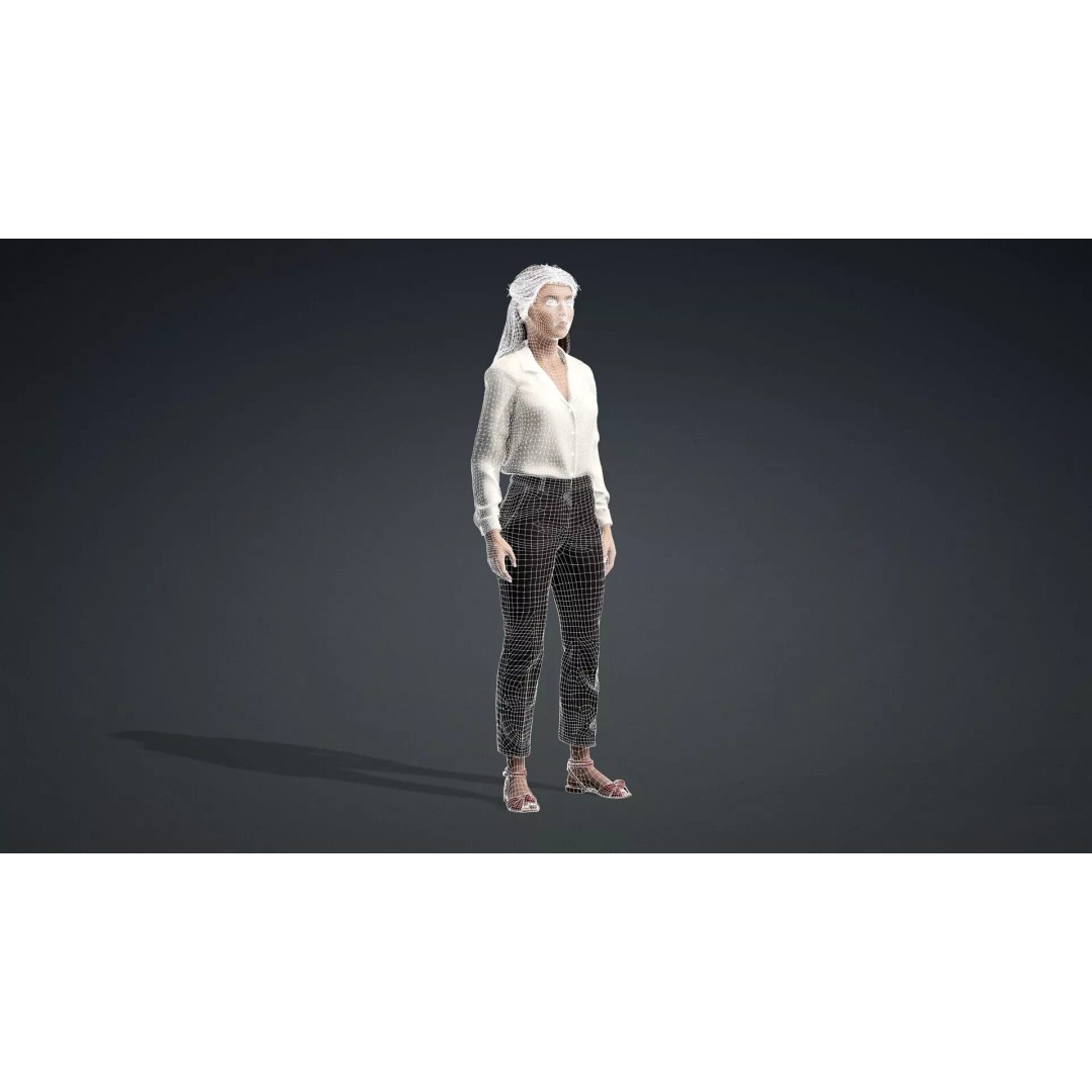 Beautiful Woman Character 3D Model – Rigged Game Asset, FBX - View 21