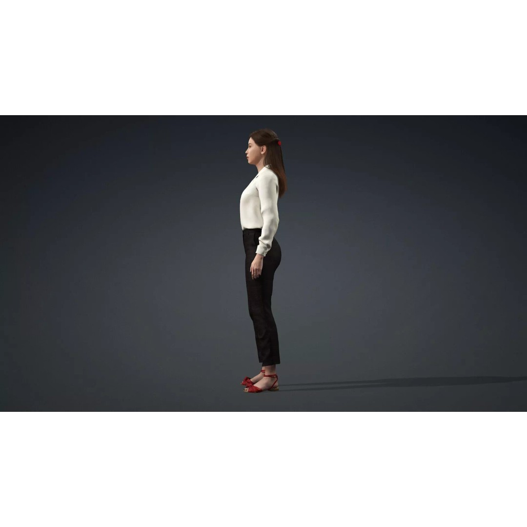 Beautiful Woman Character 3D Model – Rigged Game Asset, FBX - View 5