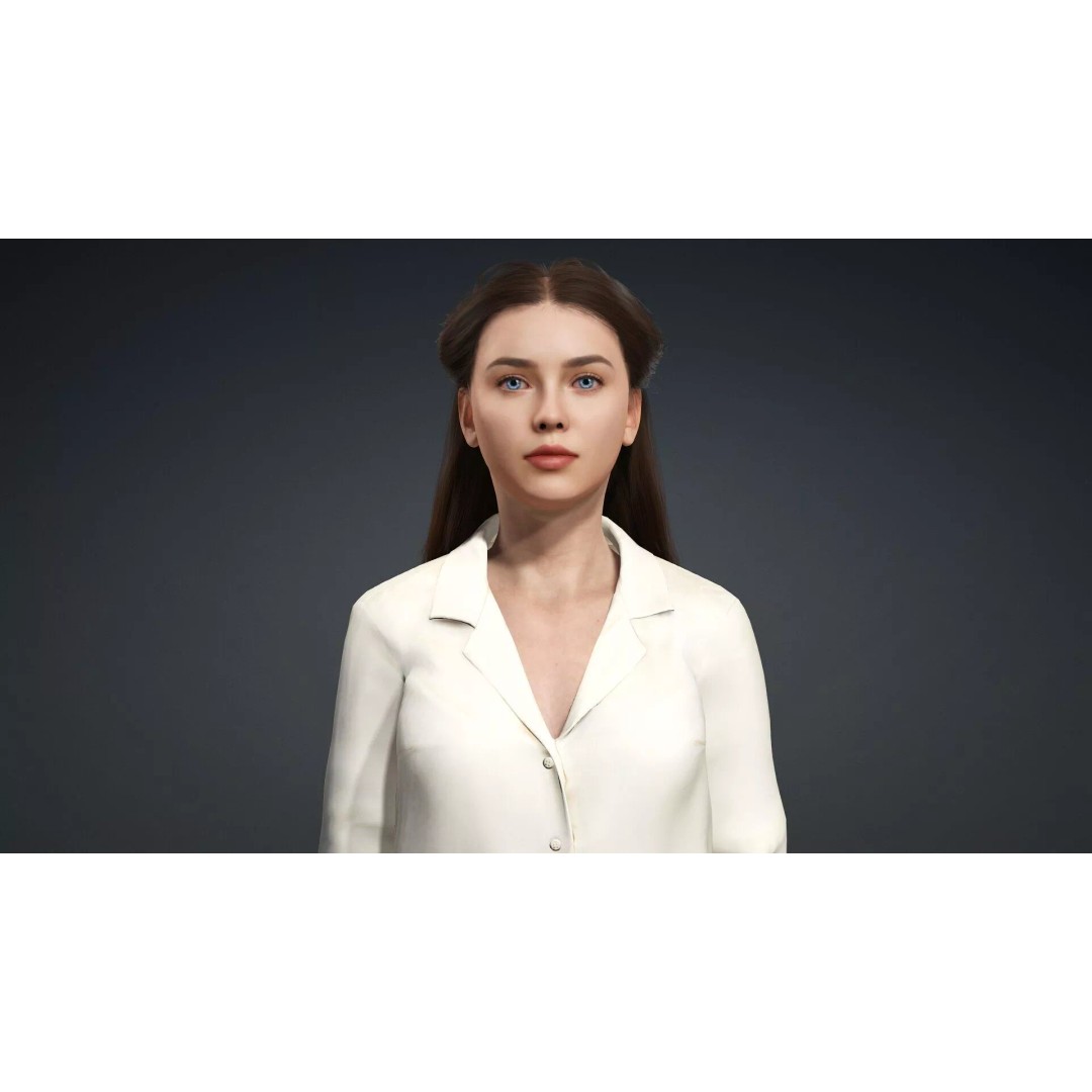 Beautiful Woman Character 3D Model – Rigged Game Asset, FBX - View 8