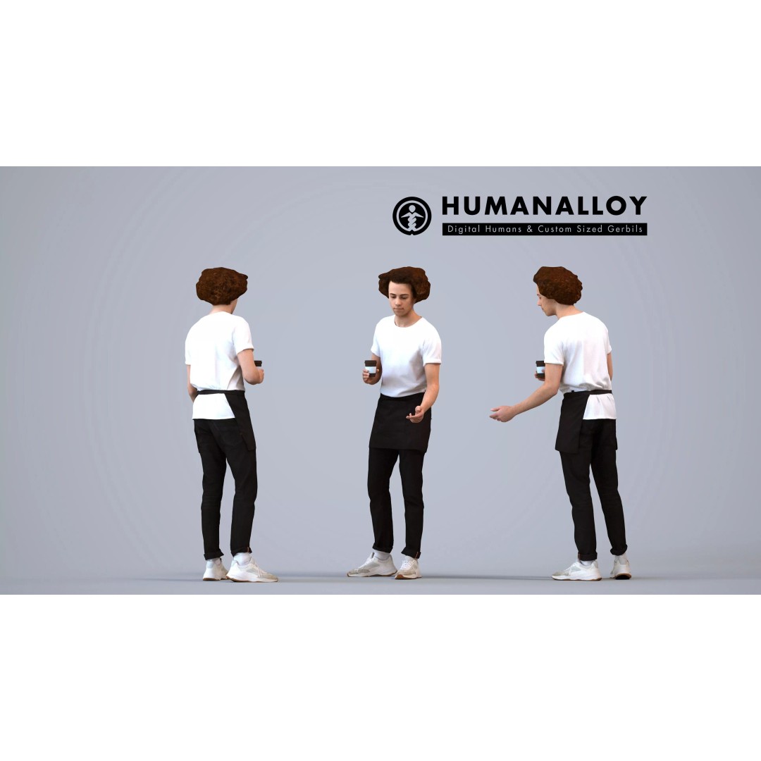 Basics0837 3D Model – Casual Standing Characters Set, FBX, PBR - View 3