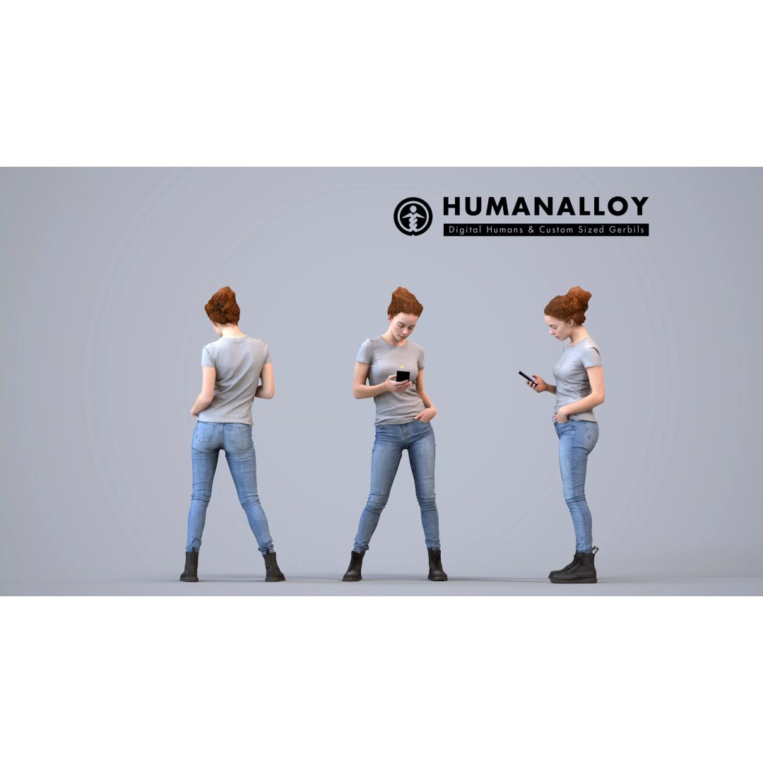 Basics0837 3D Model – Casual Standing Characters Set, FBX, PBR - View 9