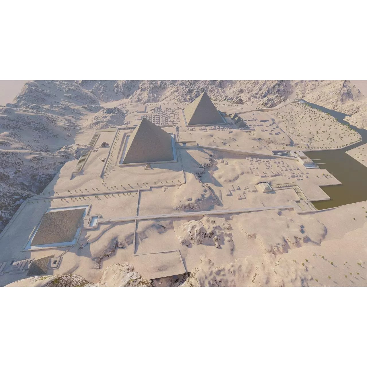 Ancient Egyptian Temple - Game-Ready 3D Model - View 2