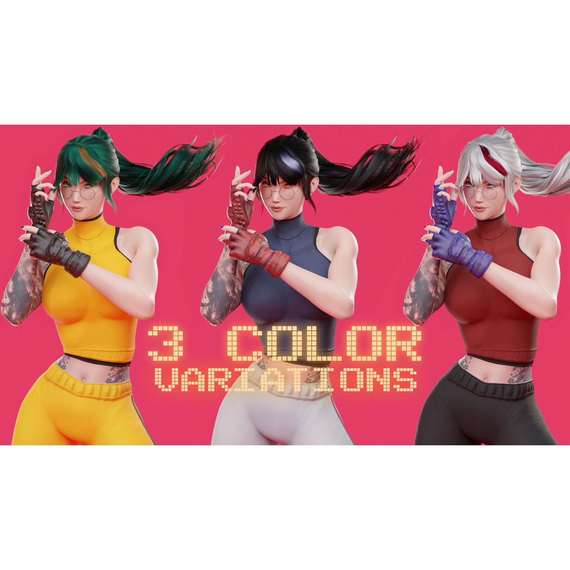 Rin - Low-Poly Game-Ready 3D Model - View 10