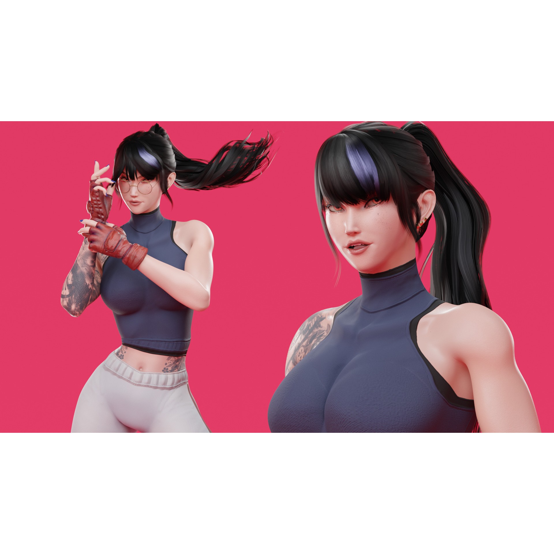 Rin - Low-Poly Game-Ready 3D Model - View 11
