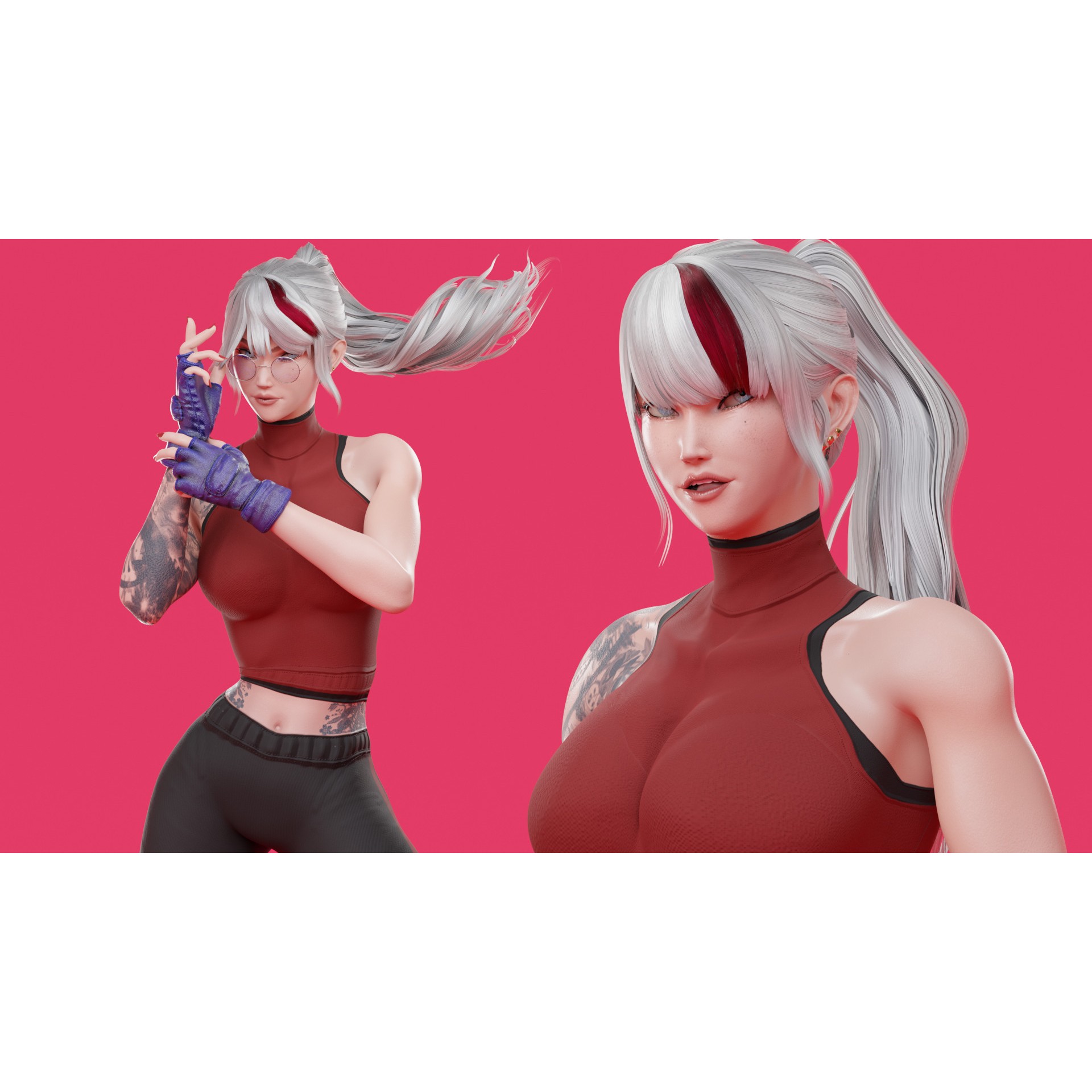 Rin - Low-Poly Game-Ready 3D Model - View 12