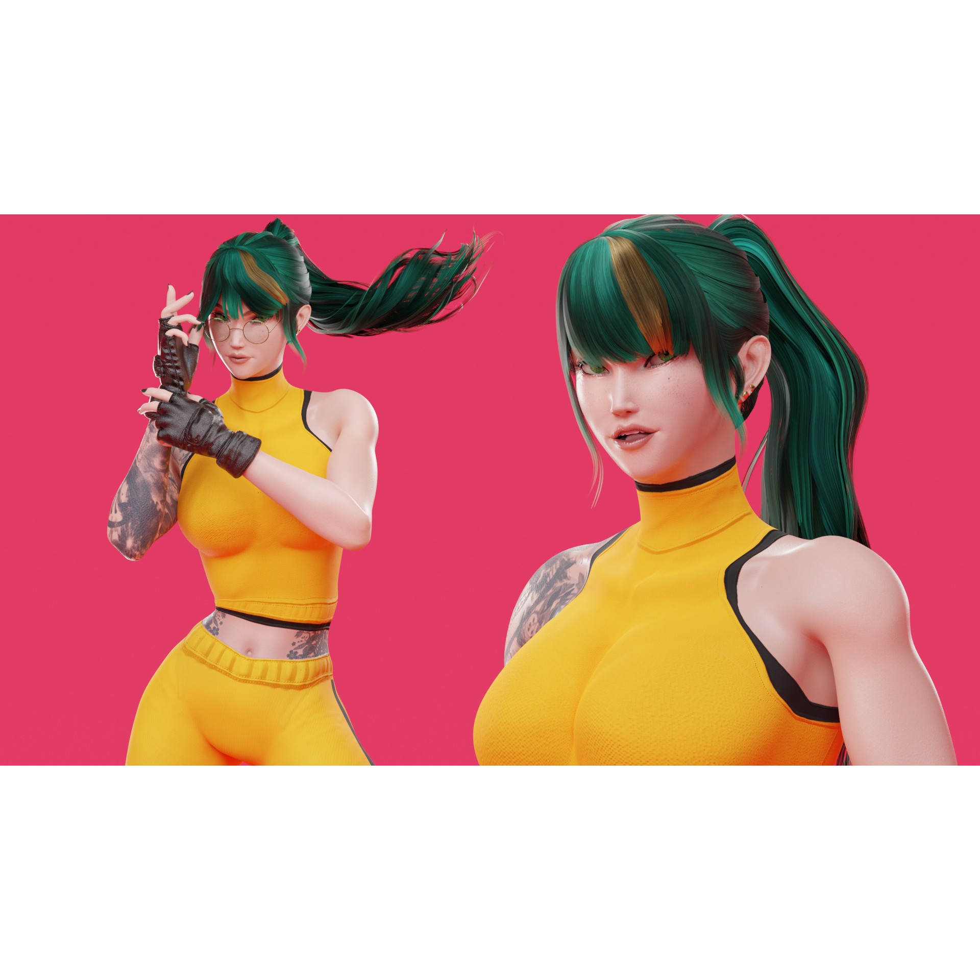 Rin - Low-Poly Game-Ready 3D Model - View 13