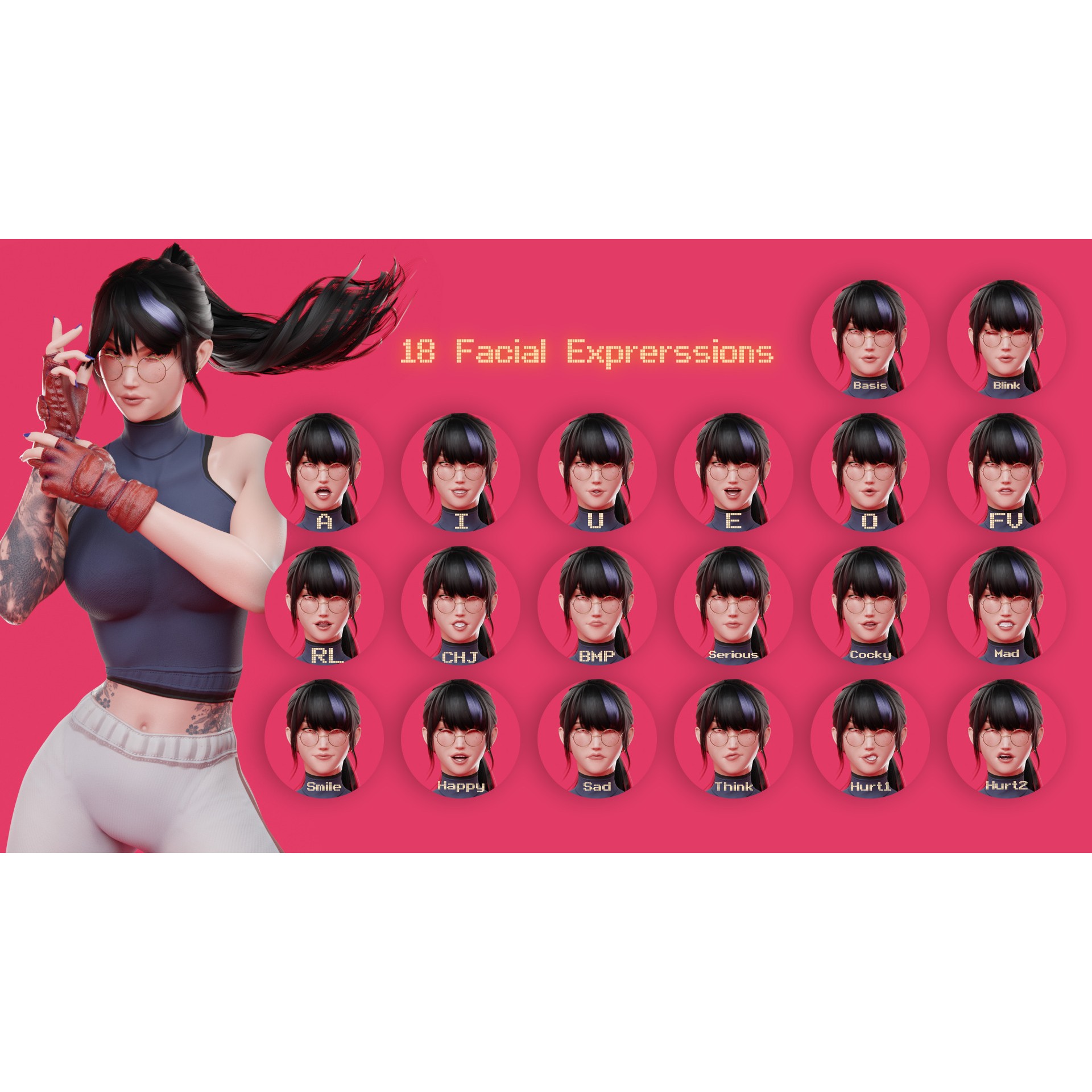 Rin - Low-Poly Game-Ready 3D Model - View 14