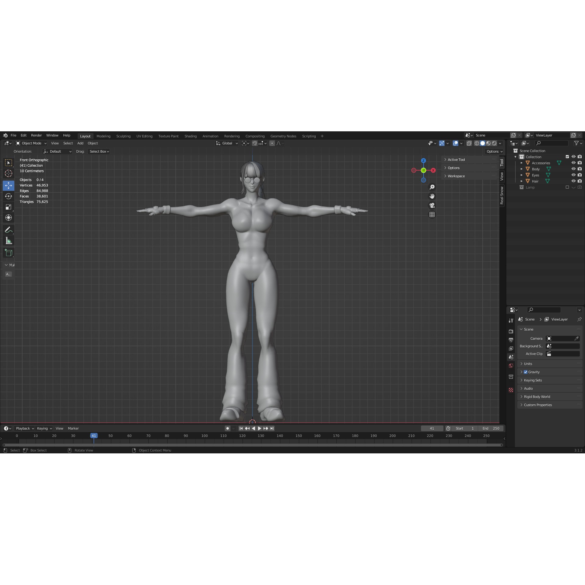 Rin - Low-Poly Game-Ready 3D Model - View 16