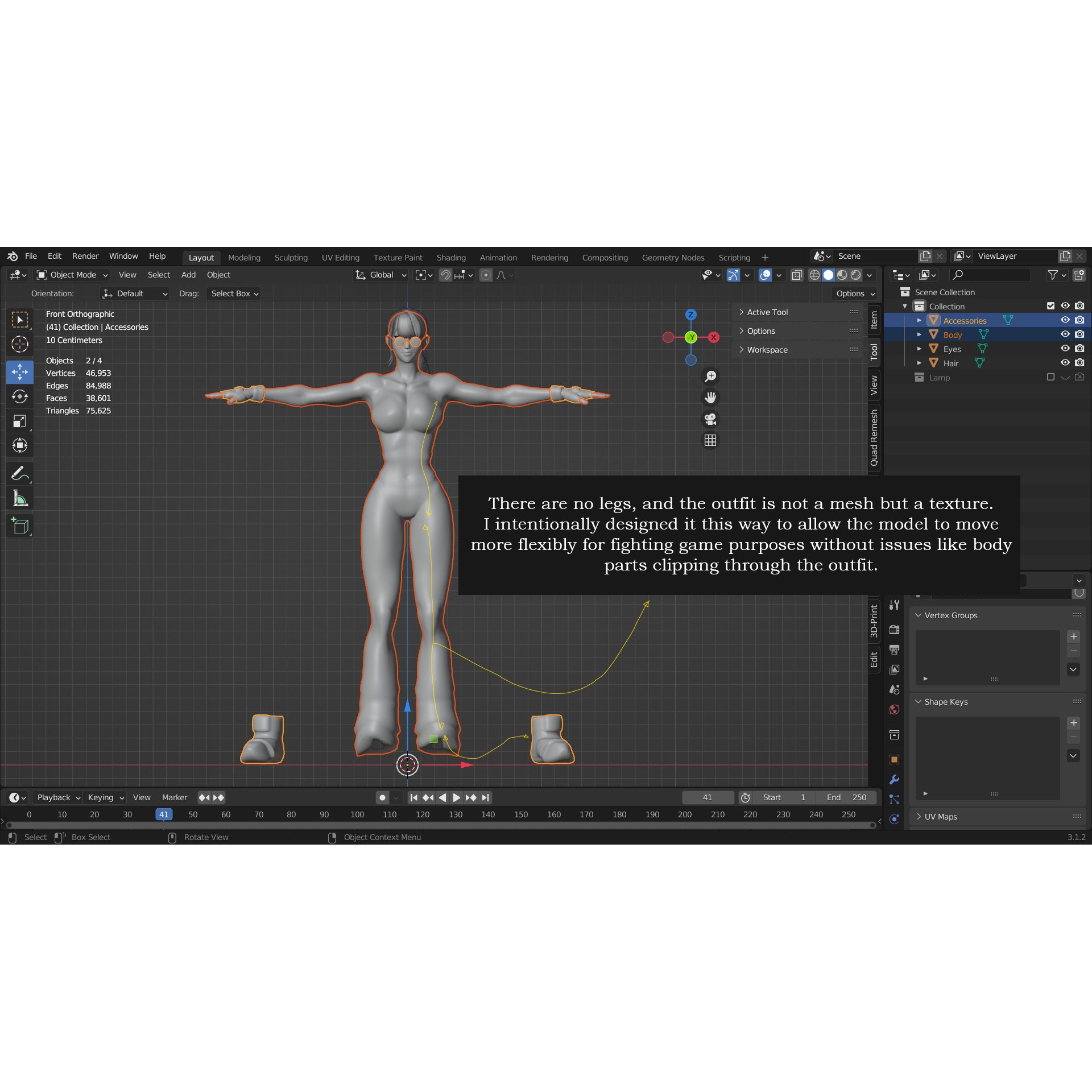 Rin - Low-Poly Game-Ready 3D Model - View 18