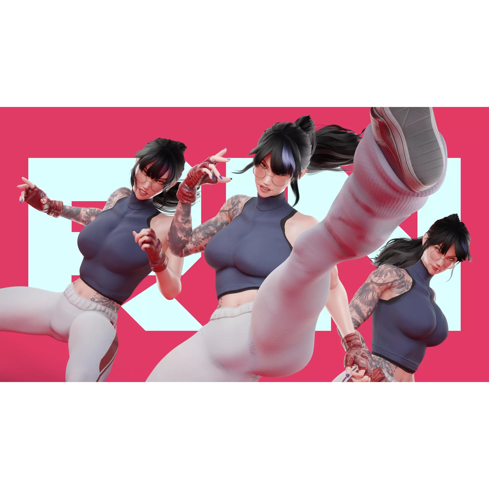 Rin - Low-Poly Game-Ready 3D Model - View 2