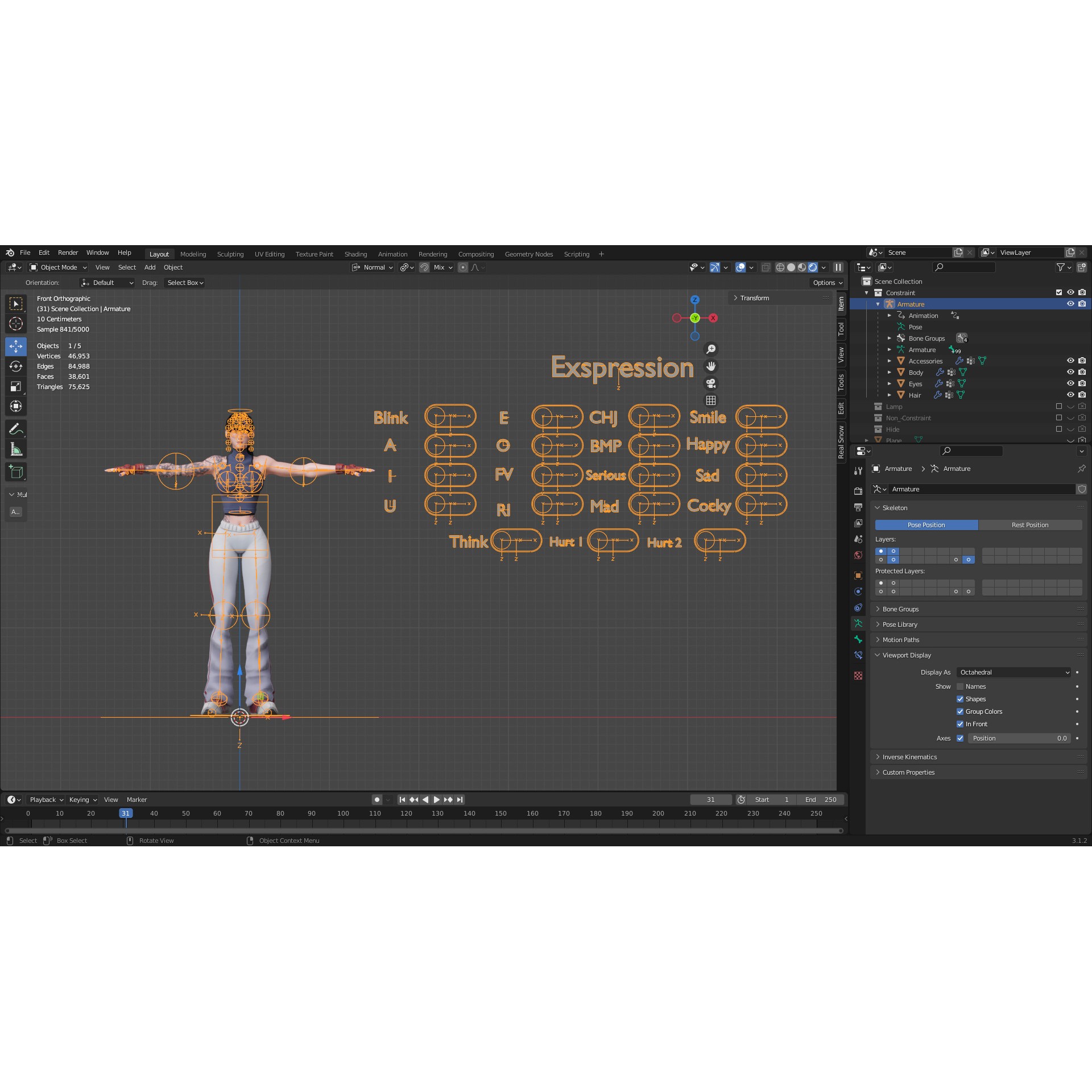 Rin - Low-Poly Game-Ready 3D Model - View 22