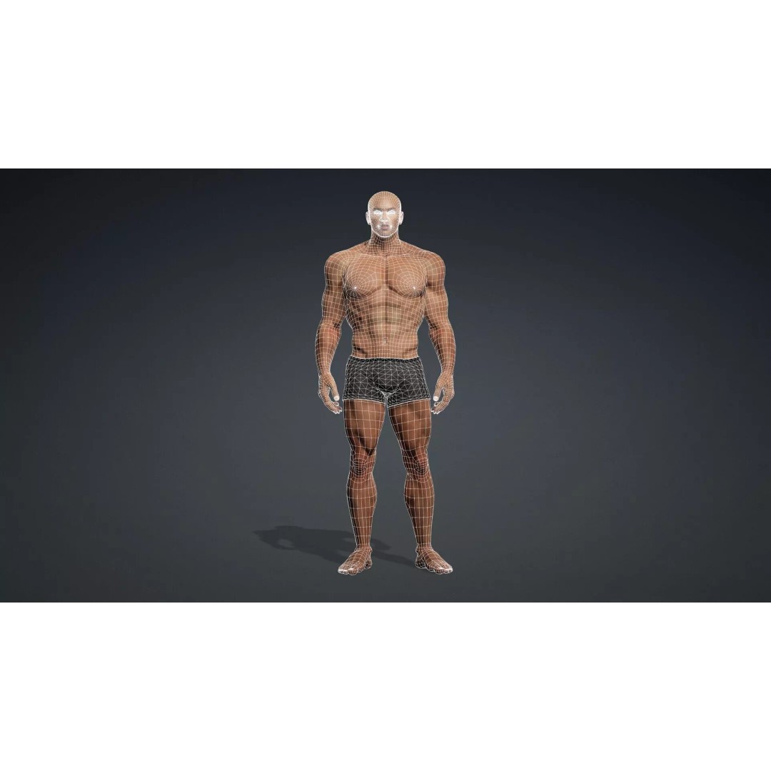 Muscular Black Male Character 3D Model – Rigged PBR Game Asset, FBX - View 13