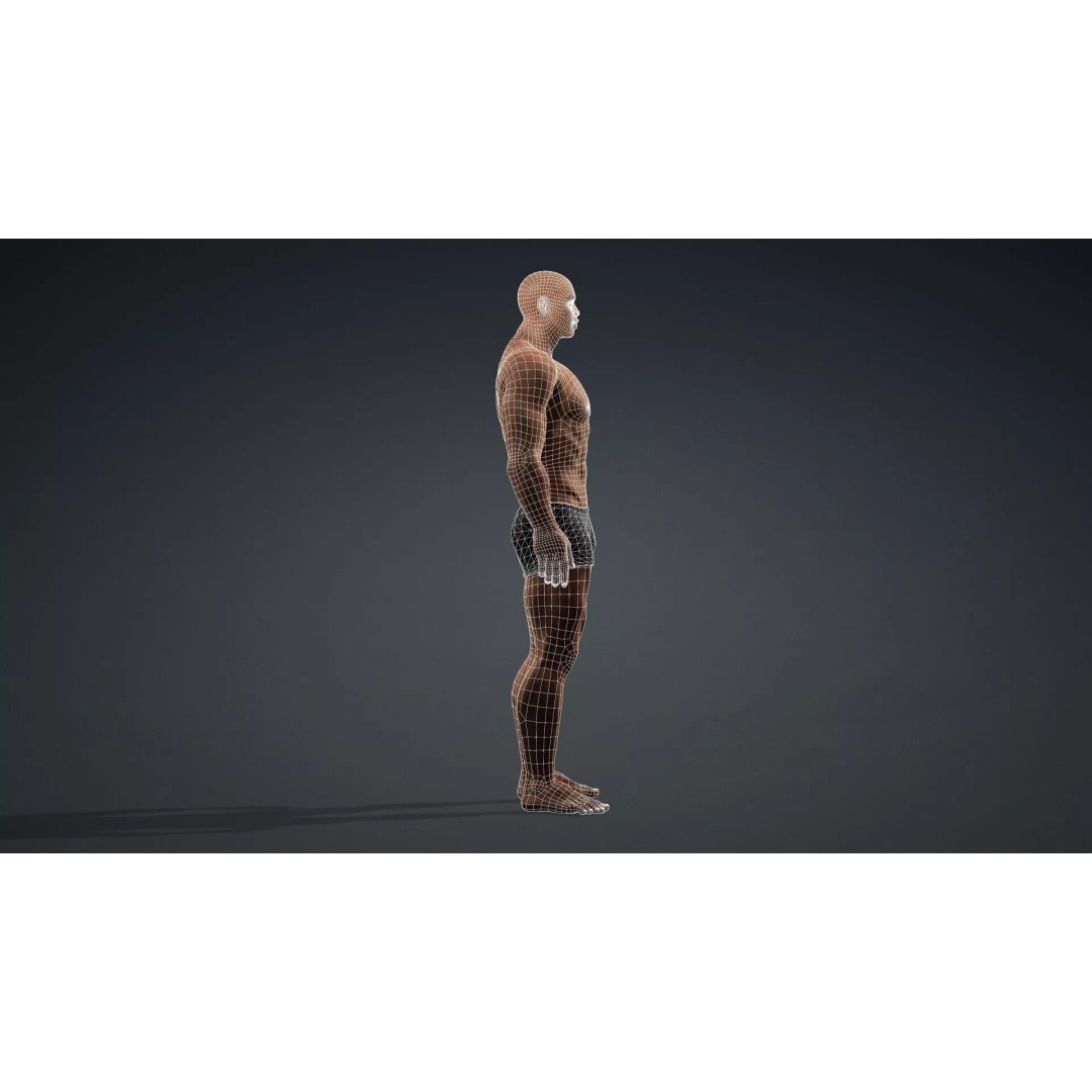Muscular Black Male Character 3D Model – Rigged PBR Game Asset, FBX - View 14