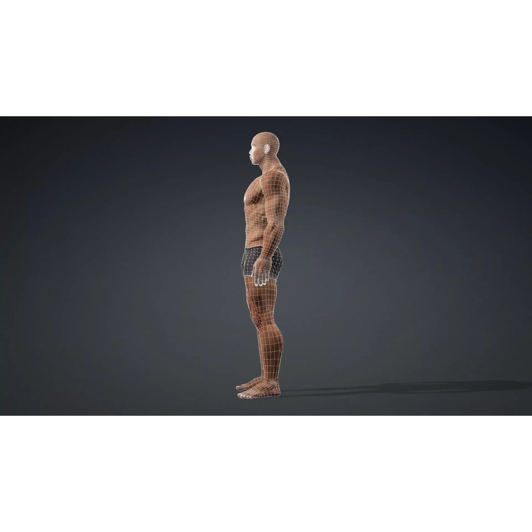 Muscular Black Male Character 3D Model – Rigged PBR Game Asset, FBX - View 15