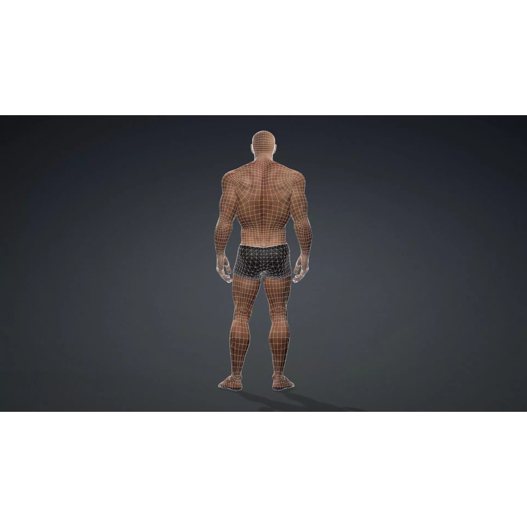 Muscular Black Male Character 3D Model – Rigged PBR Game Asset, FBX - View 16