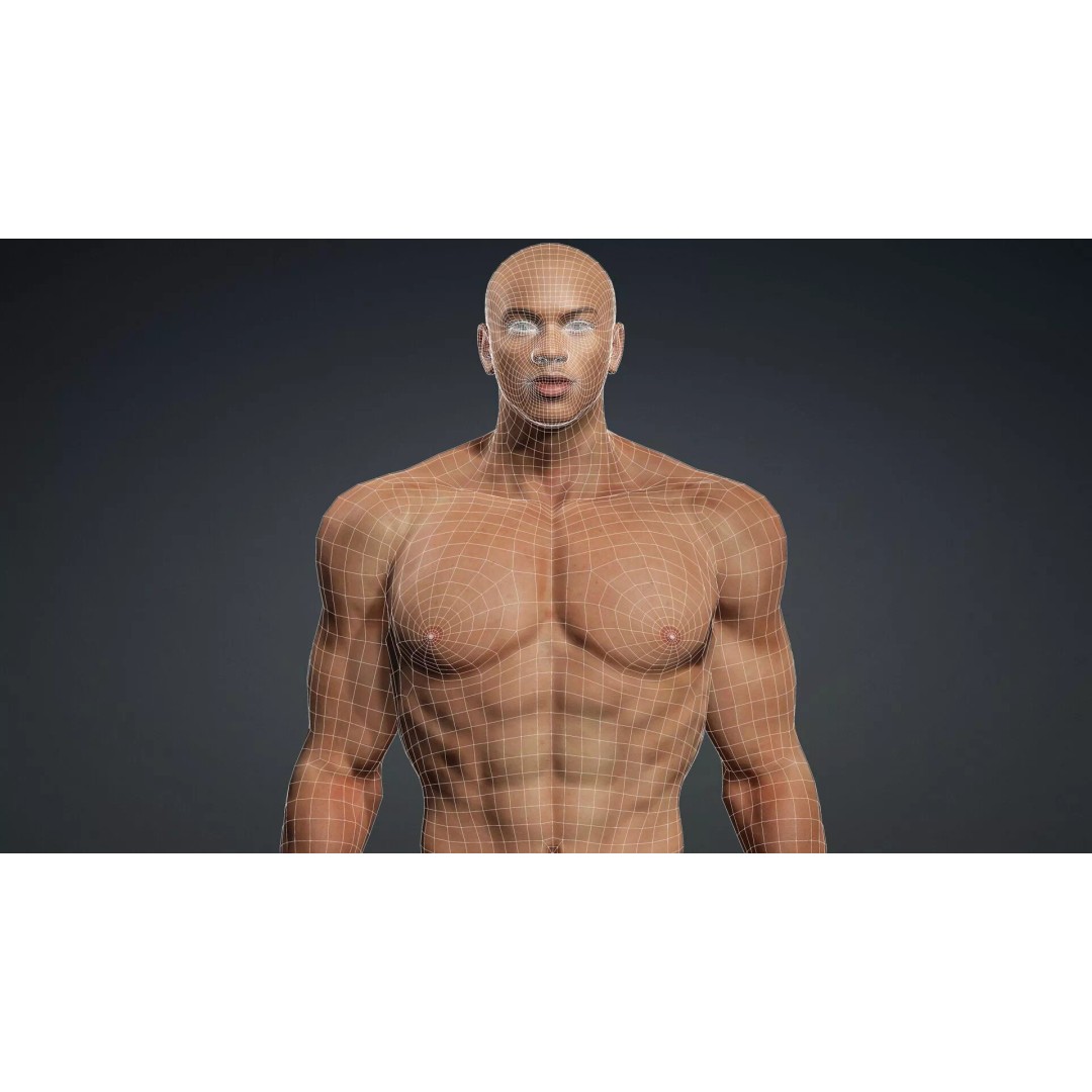 Muscular Black Male Character 3D Model – Rigged PBR Game Asset, FBX - View 18