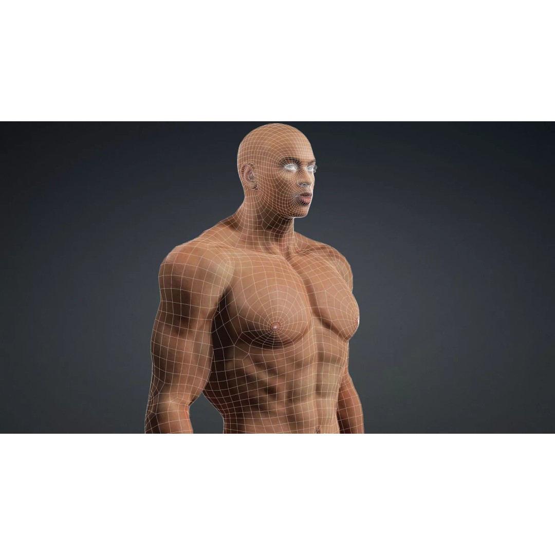 Muscular Black Male Character 3D Model – Rigged PBR Game Asset, FBX - View 19