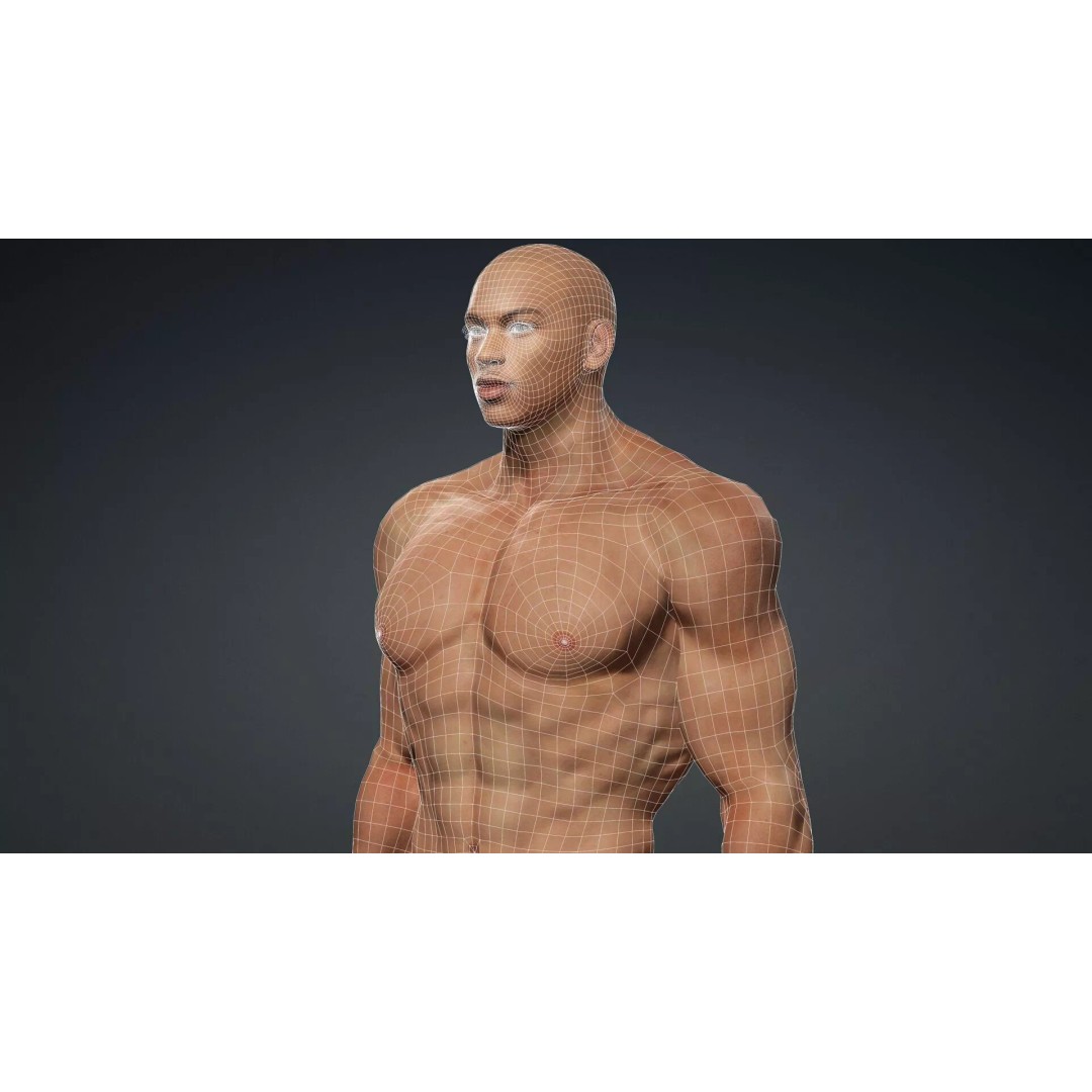 Muscular Black Male Character 3D Model – Rigged PBR Game Asset, FBX - View 20