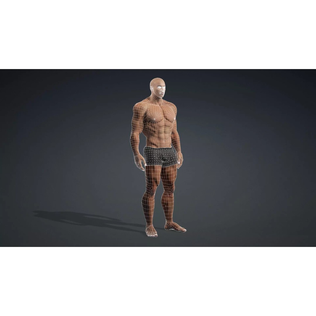 Muscular Black Male Character 3D Model – Rigged PBR Game Asset, FBX - View 21