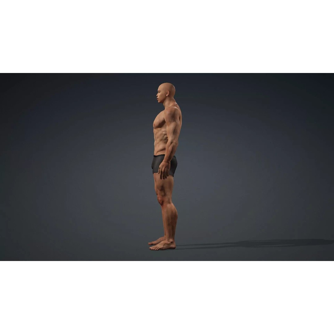 Muscular Black Male Character 3D Model – Rigged PBR Game Asset, FBX - View 5
