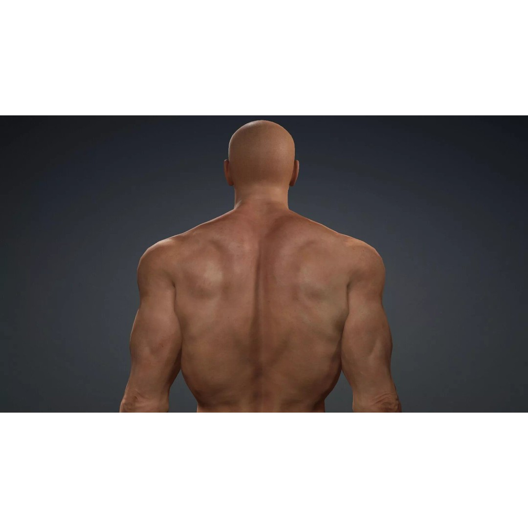 Muscular Black Male Character 3D Model – Rigged PBR Game Asset, FBX - View 7