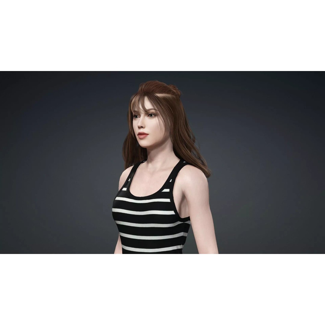 Beautiful Woman 3D Model – Realistic Character, Rigged FBX - View 10