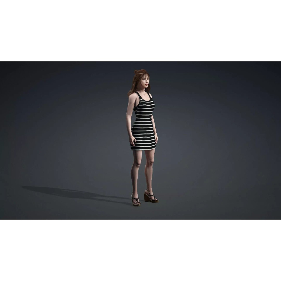 Beautiful Woman 3D Model – Realistic Character, Rigged FBX - View 11