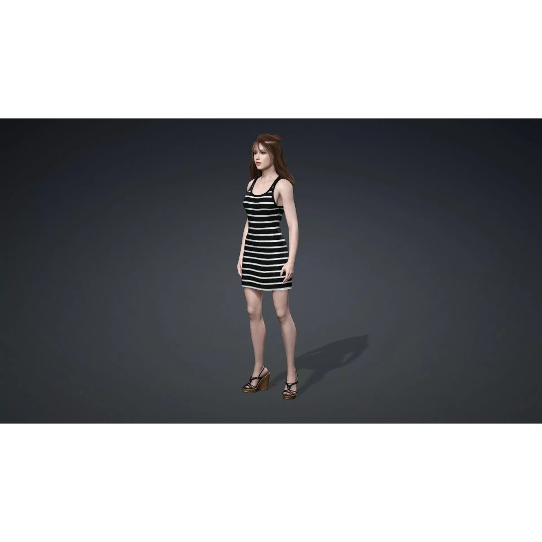 Beautiful Woman 3D Model – Realistic Character, Rigged FBX - View 12