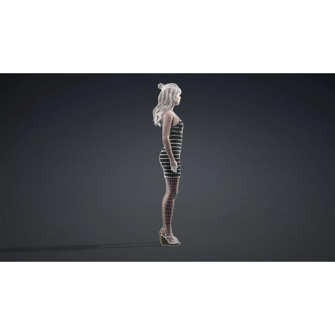 Beautiful Woman 3D Model – Realistic Character, Rigged FBX - View 14