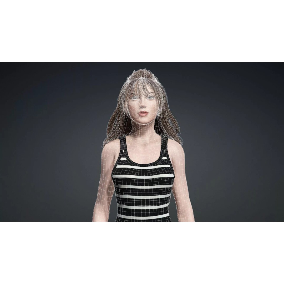Beautiful Woman 3D Model – Realistic Character, Rigged FBX - View 18