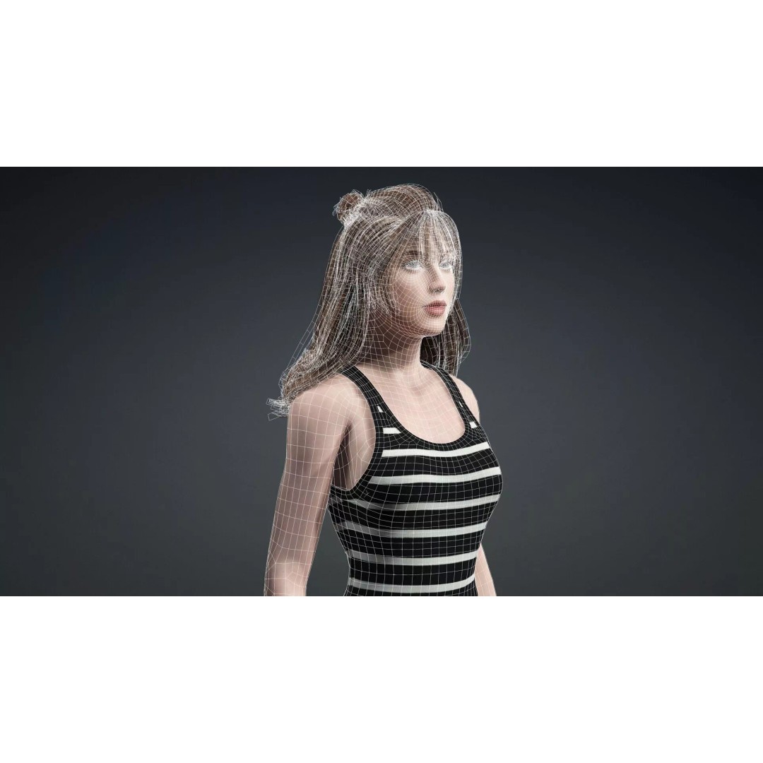 Beautiful Woman 3D Model – Realistic Character, Rigged FBX - View 19
