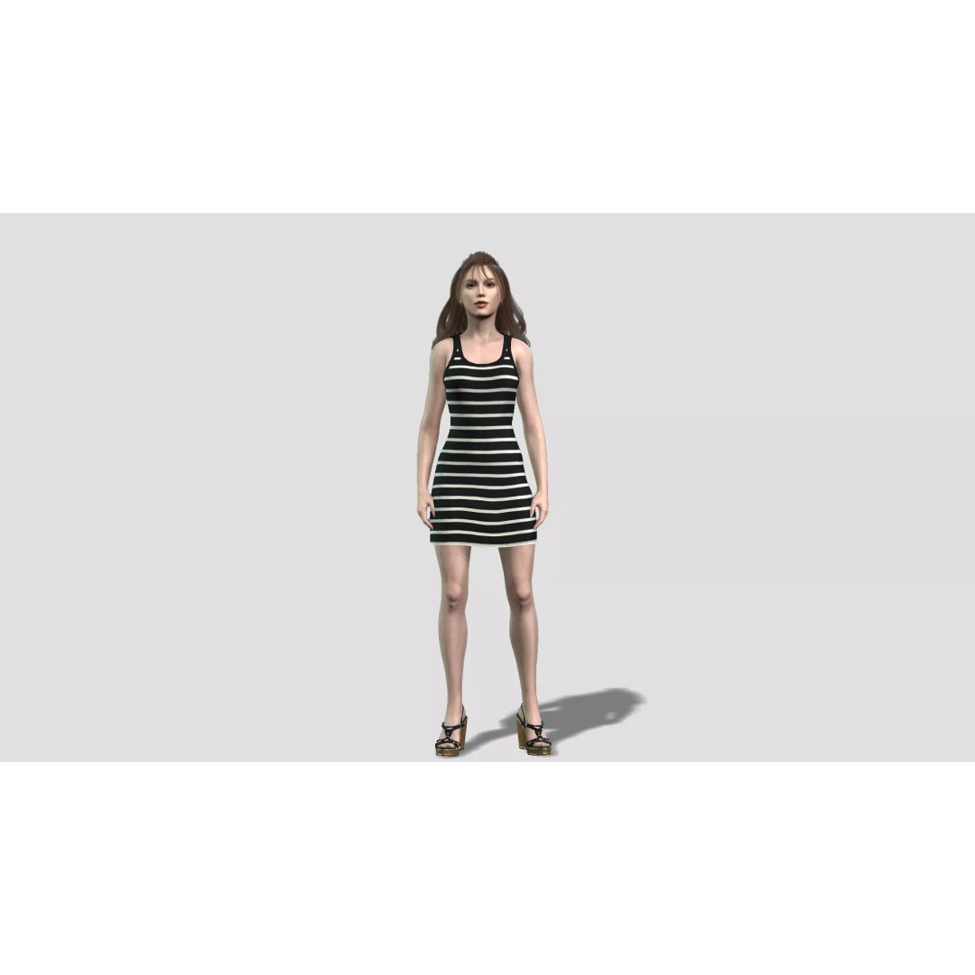 Beautiful Woman 3D Model – Realistic Character, Rigged FBX - View 2