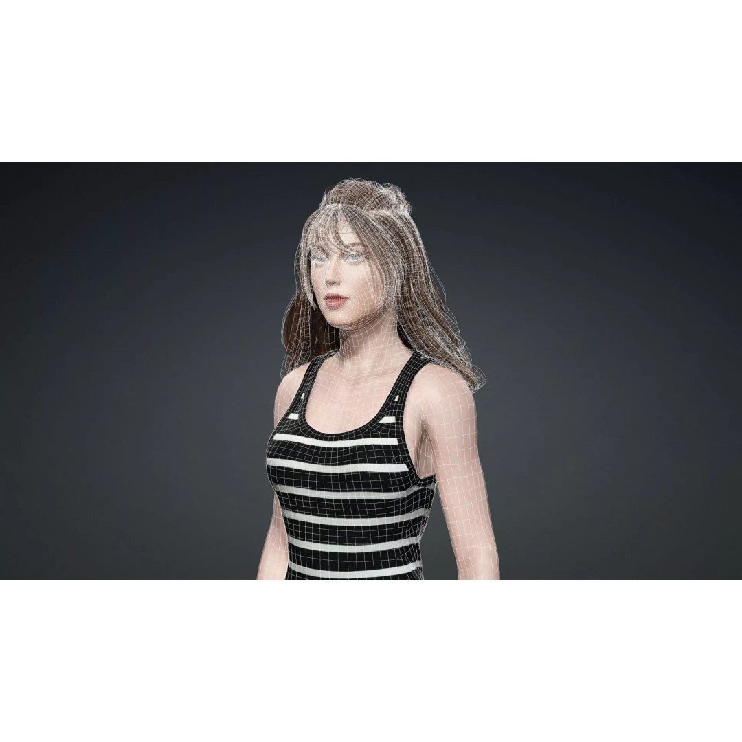 Beautiful Woman 3D Model – Realistic Character, Rigged FBX - View 20