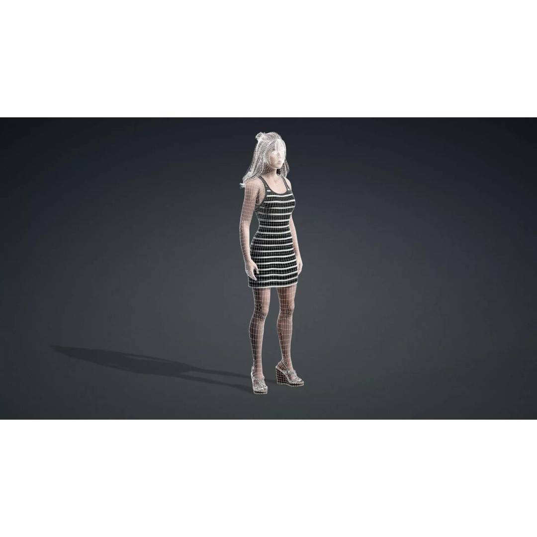 Beautiful Woman 3D Model – Realistic Character, Rigged FBX - View 21