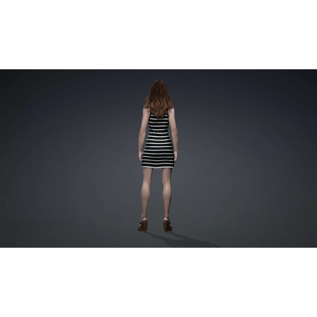 Beautiful Woman 3D Model – Realistic Character, Rigged FBX - View 6
