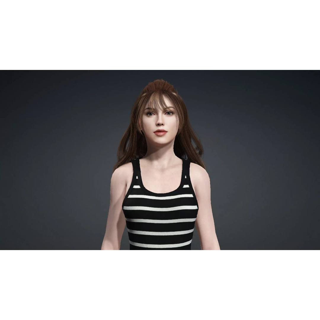 Beautiful Woman 3D Model – Realistic Character, Rigged FBX - View 8