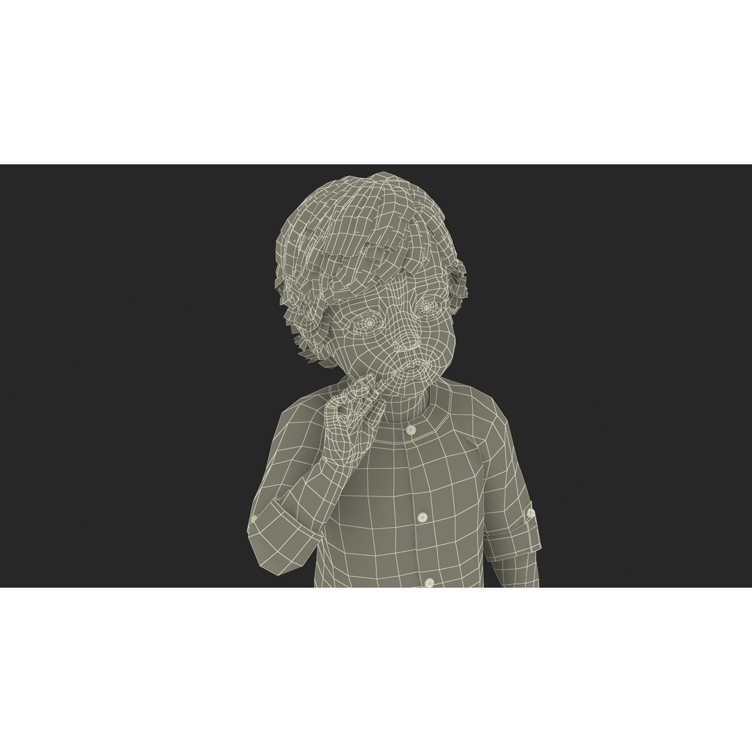 Baby 3D Model – Summer Strolling Clothes, PBR Textures, FBX