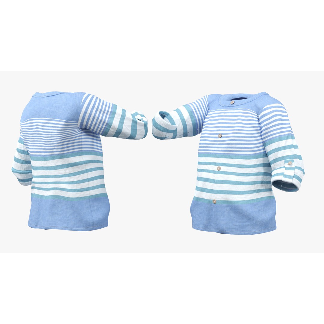 Baby 3D Model – Summer Strolling Clothes, PBR Textures, FBX - View 13
