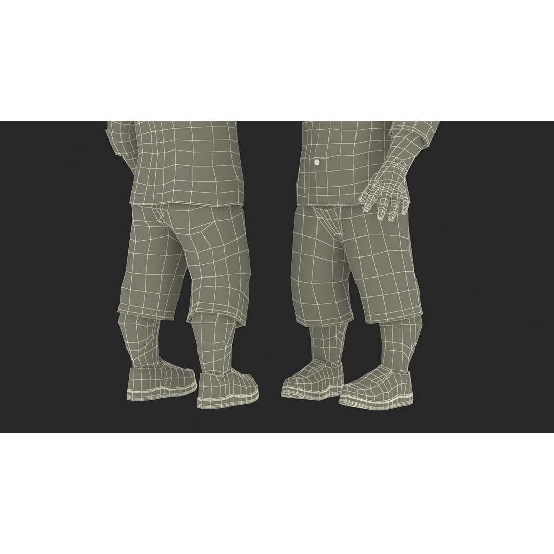 Baby 3D Model – Summer Strolling Clothes, PBR Textures, FBX - View 27
