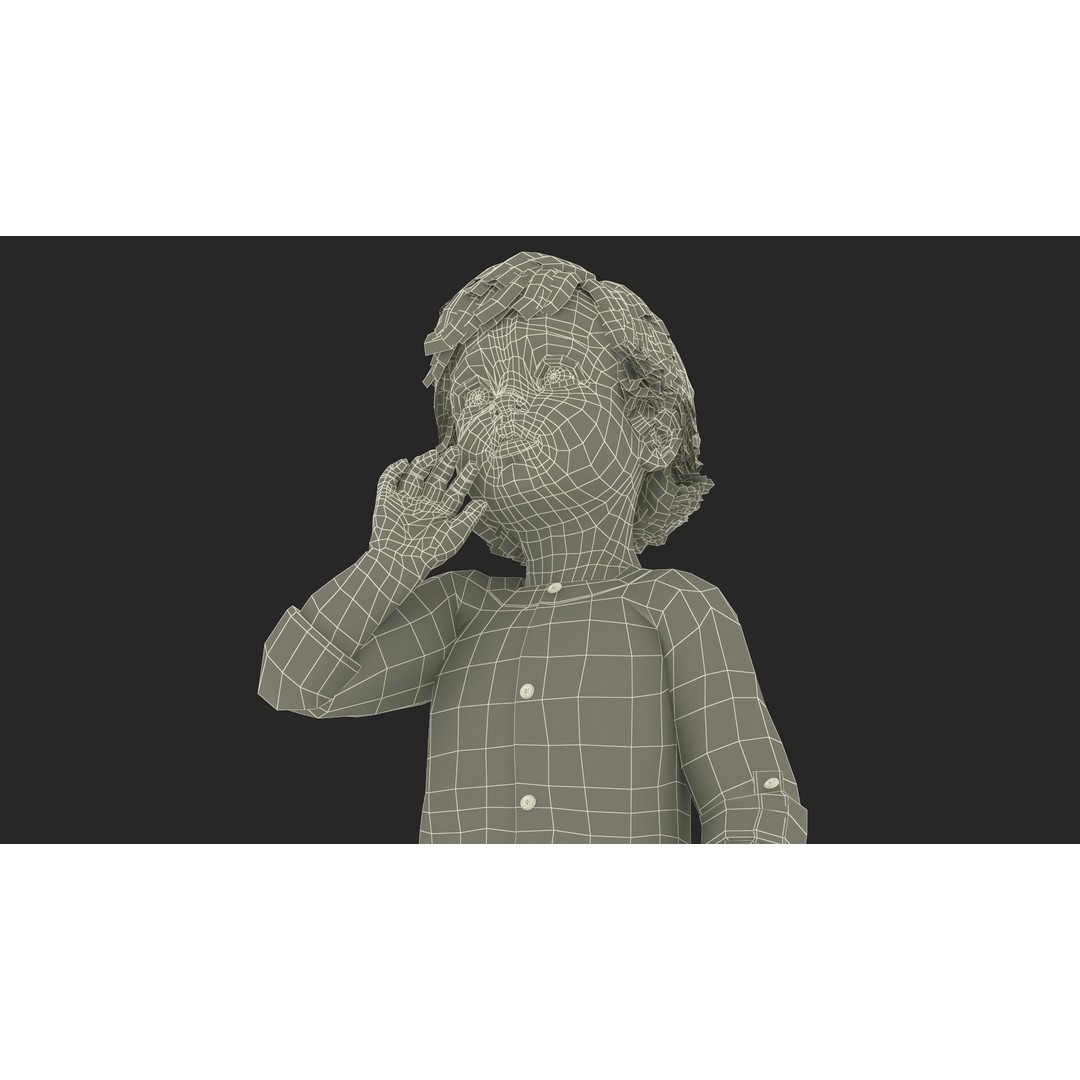 Baby 3D Model – Summer Strolling Clothes, PBR Textures, FBX - View 28