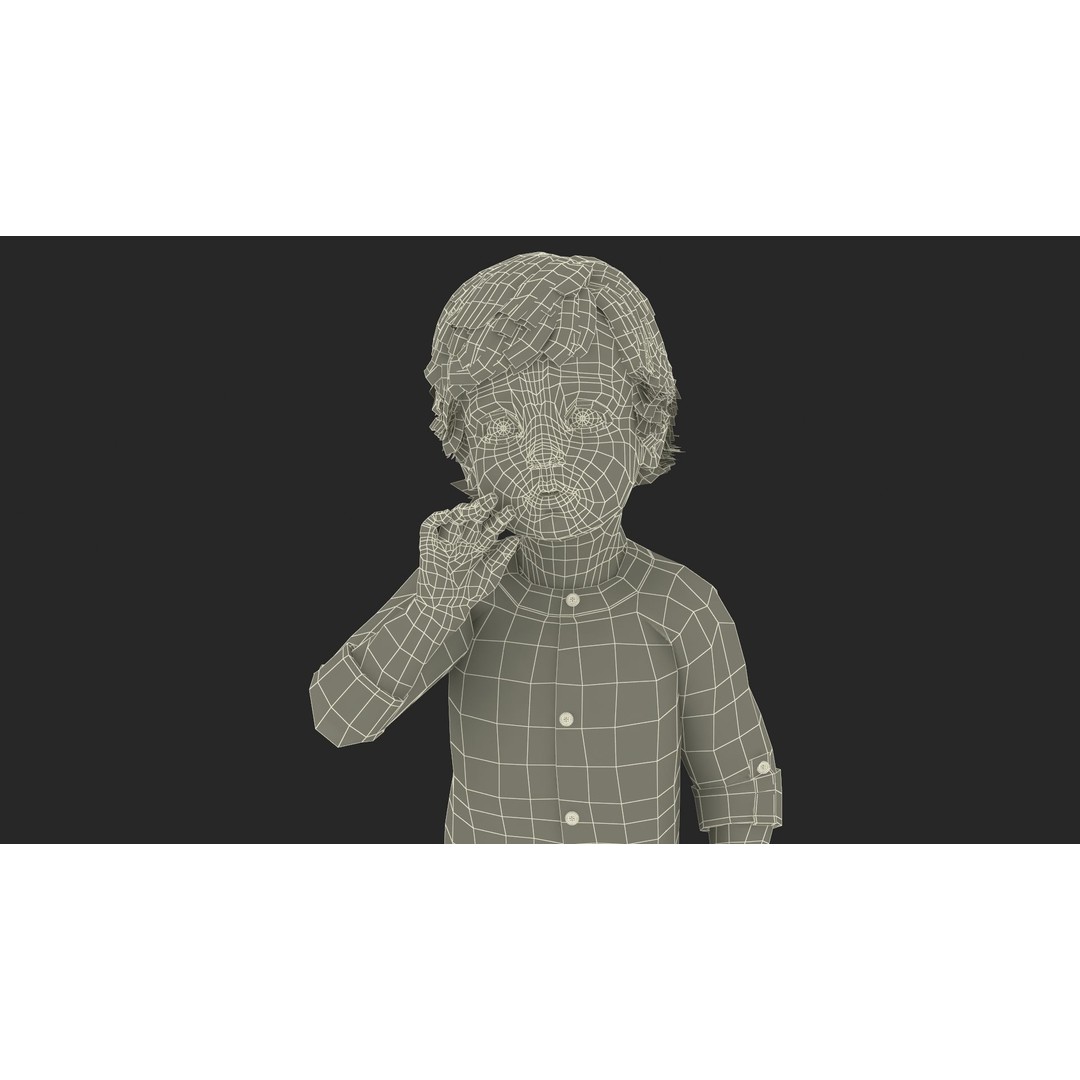 Baby 3D Model – Summer Strolling Clothes, PBR Textures, FBX - View 29