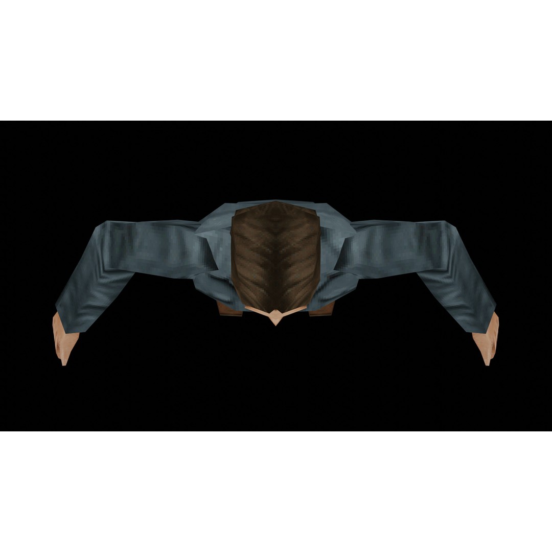 John 3D Model – Low Poly PSX Male Character, Game Ready, FBX - View 11
