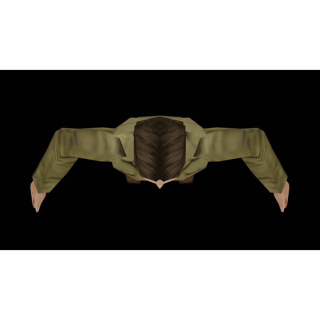 John 3D Model – Low Poly PSX Male Character, Game Ready, FBX - View 12