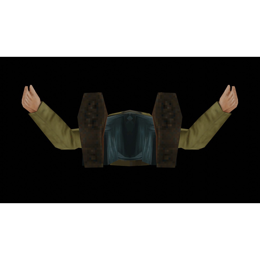 John 3D Model – Low Poly PSX Male Character, Game Ready, FBX - View 14