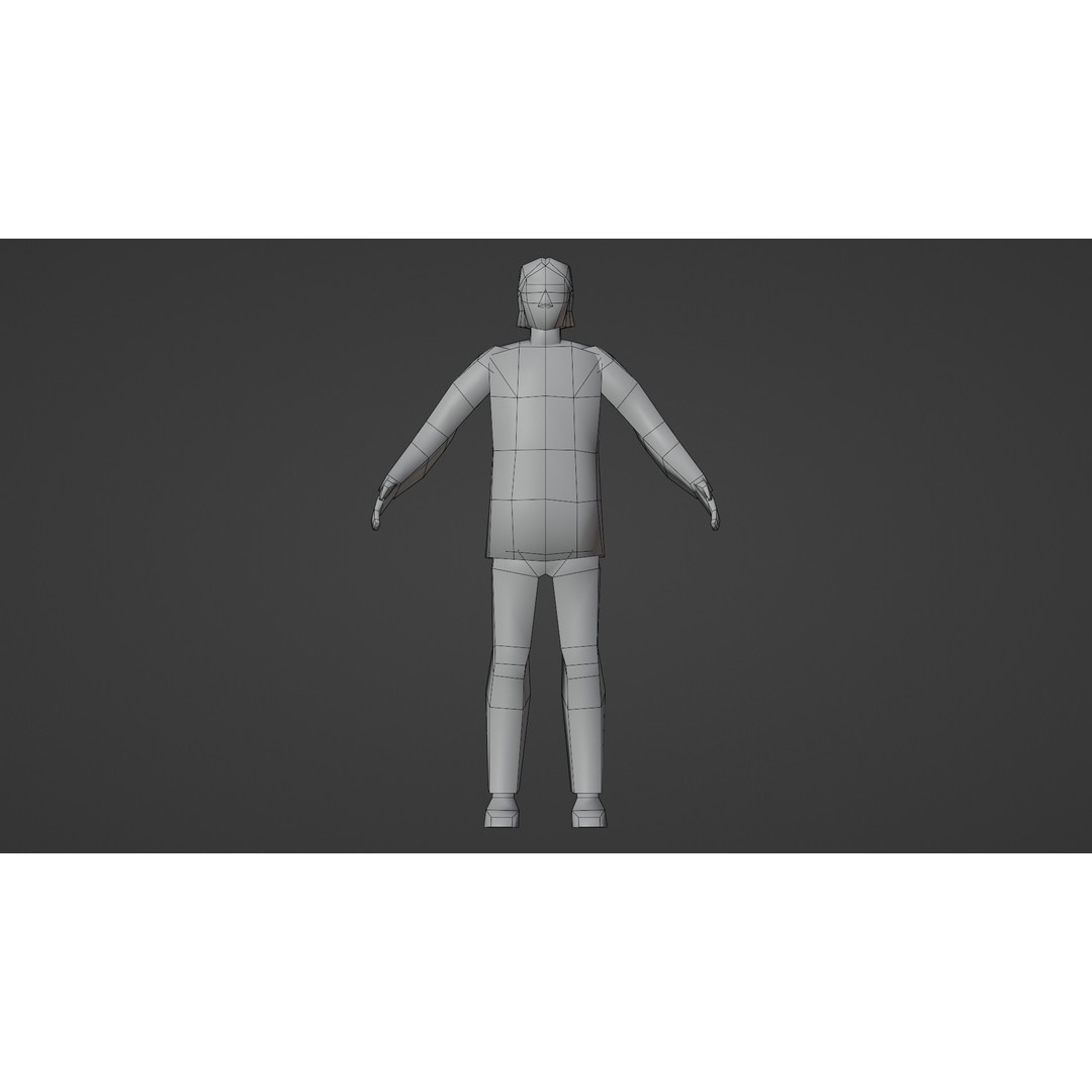 John 3D Model – Low Poly PSX Male Character, Game Ready, FBX - View 15