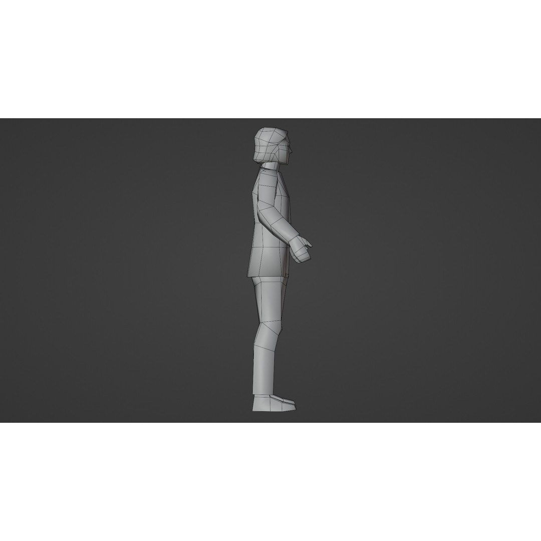 John 3D Model – Low Poly PSX Male Character, Game Ready, FBX - View 16