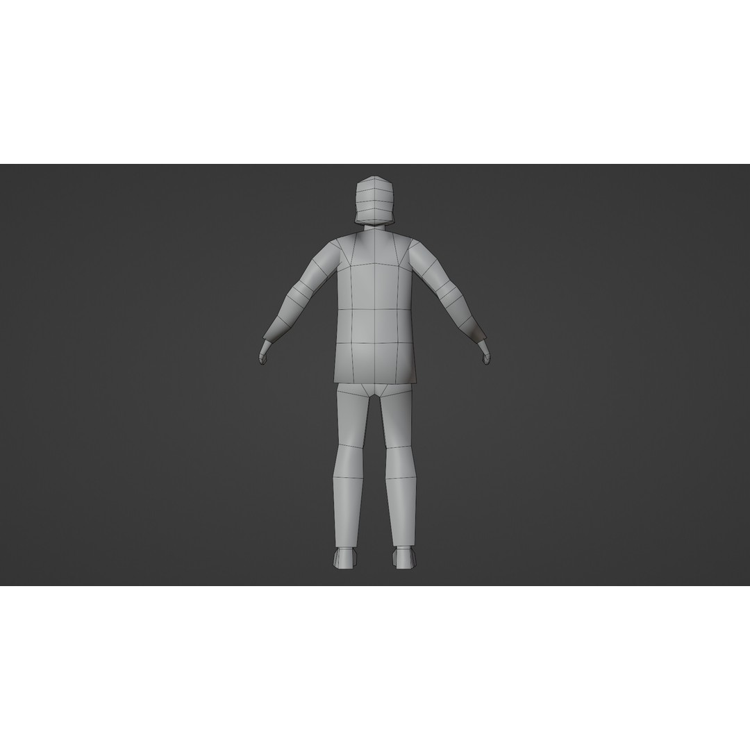John 3D Model – Low Poly PSX Male Character, Game Ready, FBX - View 17